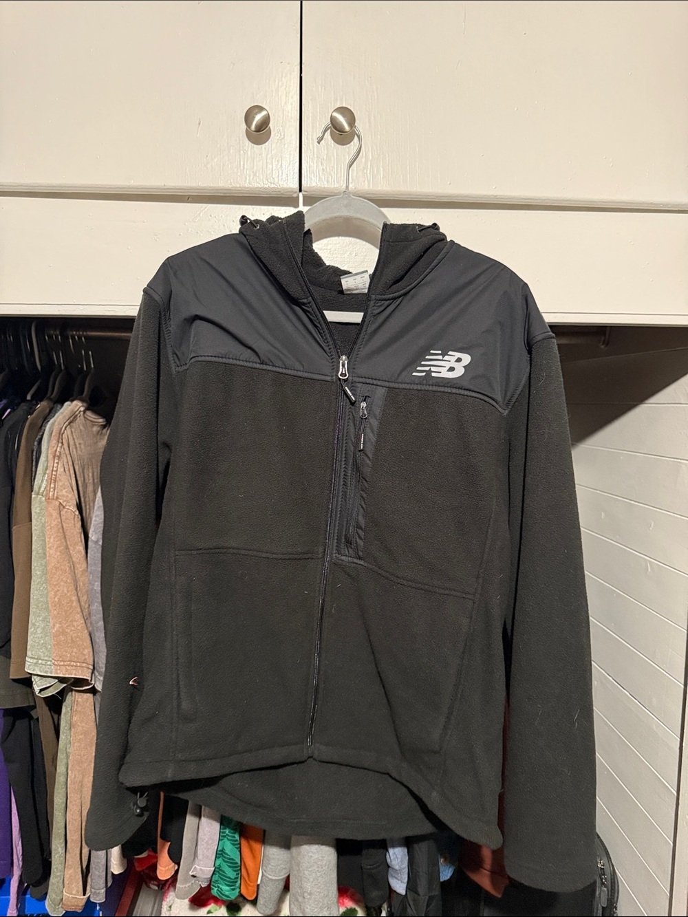 New Balance Black Hooded Men's Puffer-Style Jacket